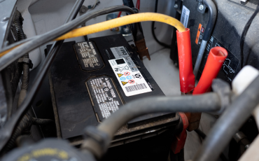 Car bonnet open jumpstart battery